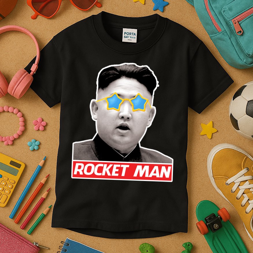 Trump Rocket Man Kim Jong Un Kids T-Shirt