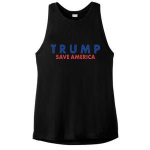 Trump Save American Logo Ladies PosiCharge Tri-Blend Wicking Tank