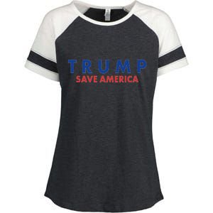 Trump Save American Logo Enza Ladies Jersey Colorblock Tee