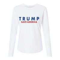 Trump Save American Logo Womens Cotton Relaxed Long Sleeve T-Shirt