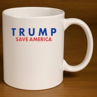 Trump Save American Logo 11oz C Handle Ceramic Mug