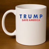 Trump Save American Logo 11oz C Handle Ceramic Mug