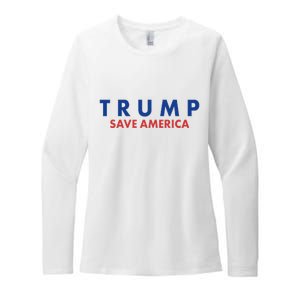 Trump Save American Logo Womens CVC Long Sleeve Shirt