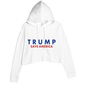 Trump Save American Logo Crop Fleece Hoodie