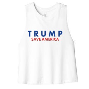 Trump Save American Logo Women's Racerback Cropped Tank