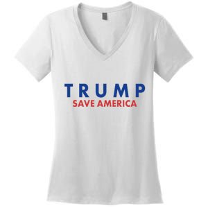 Trump Save American Logo Women's V-Neck T-Shirt