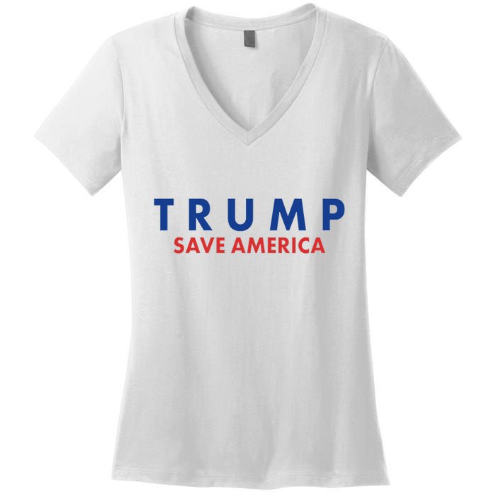 Trump Save American Logo Women's V-Neck T-Shirt