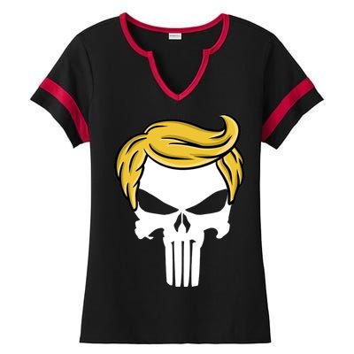 Trump Skull Ladies Halftime Notch Neck Tee