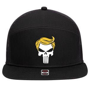 Trump Skull 7 Panel Mesh Trucker Snapback Hat