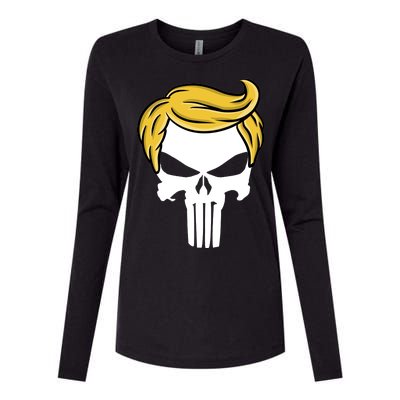 Trump Skull Womens Cotton Relaxed Long Sleeve T-Shirt