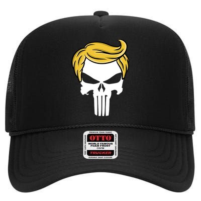 Trump Skull High Crown Mesh Back Trucker Hat