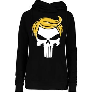 Trump Skull Womens Funnel Neck Pullover Hood