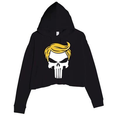 Trump Skull Crop Fleece Hoodie