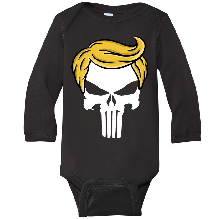 Trump Skull Baby Long Sleeve Bodysuit