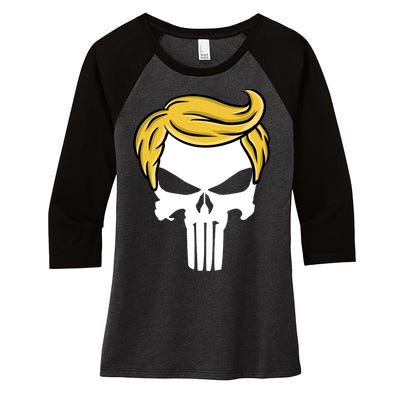 Trump Skull Women's Tri-Blend 3/4-Sleeve Raglan Shirt