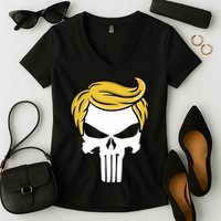 Trump Skull Women's V-Neck T-Shirt