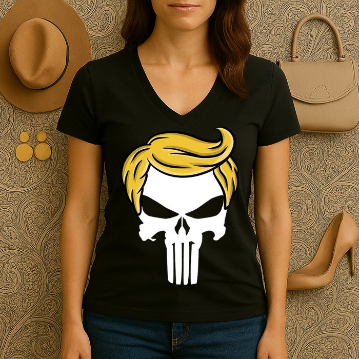 Trump Skull Women's V-Neck T-Shirt