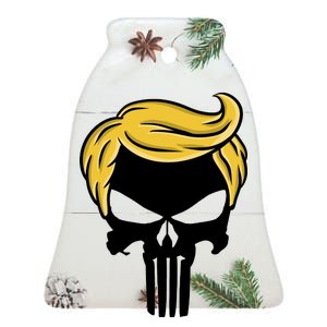 Trump Skull Ceramic Bell Ornament