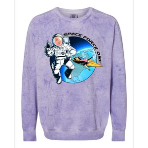 Trump Space Force One Colorblast Crewneck Sweatshirt