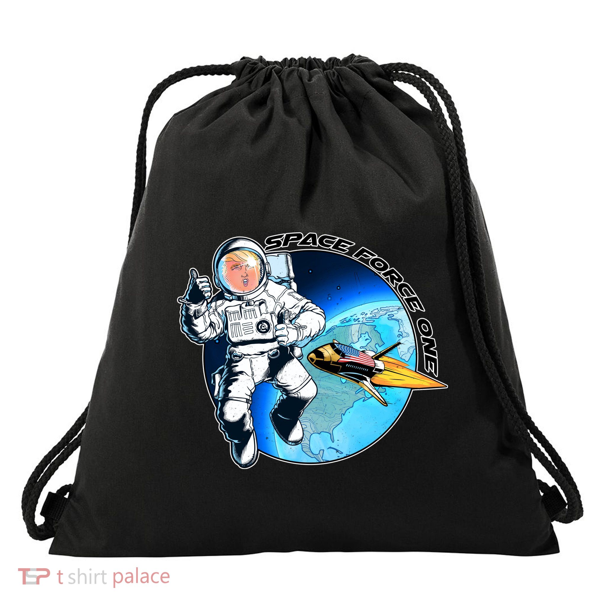 Trump Space Force One Drawstring Bag