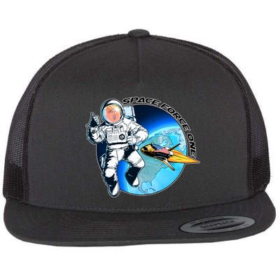 Trump Space Force One Flat Bill Trucker Hat