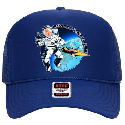 Trump Space Force One High Crown Mesh Back Trucker Hat