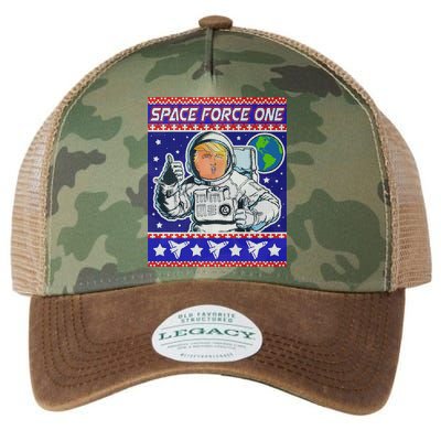 Trump Space Force One Ugly Christmas Legacy Tie Dye Trucker Hat