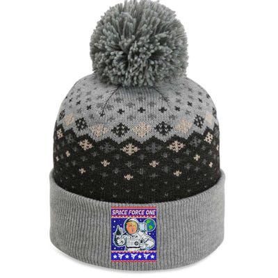 Trump Space Force One Ugly Christmas The Baniff Cuffed Pom Beanie