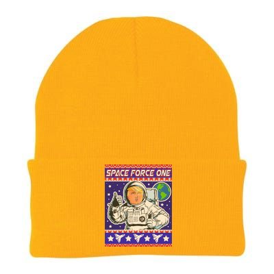 Trump Space Force One Ugly Christmas Knit Cap Winter Beanie