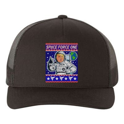 Trump Space Force One Ugly Christmas Yupoong Adult 5-Panel Trucker Hat