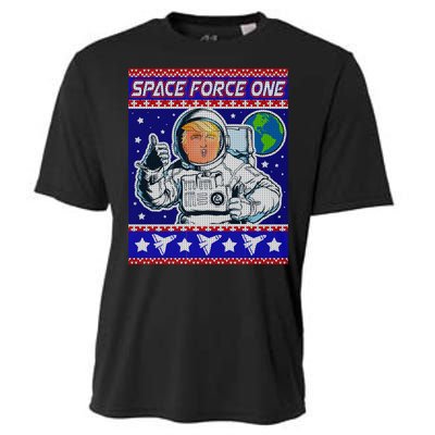 Trump Space Force One Ugly Christmas Cooling Performance Crew T-Shirt