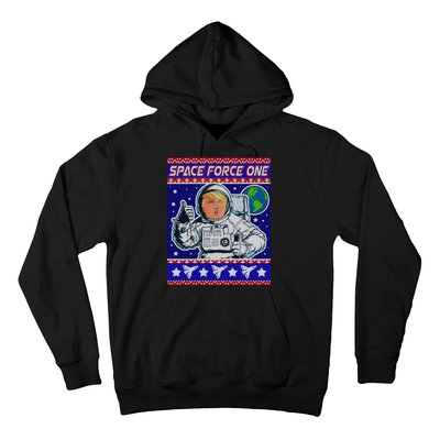 Trump Space Force One Ugly Christmas Hoodie