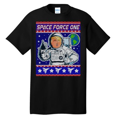 Trump Space Force One Ugly Christmas Tall T-Shirt