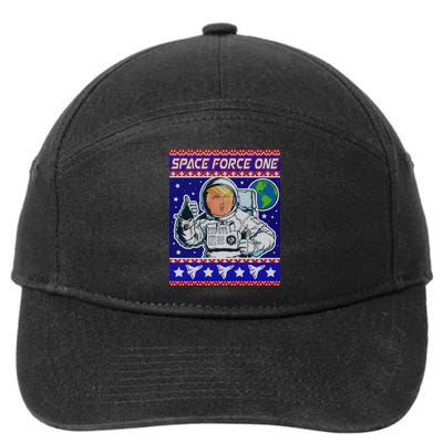 Trump Space Force One Ugly Christmas 7-Panel Snapback Hat