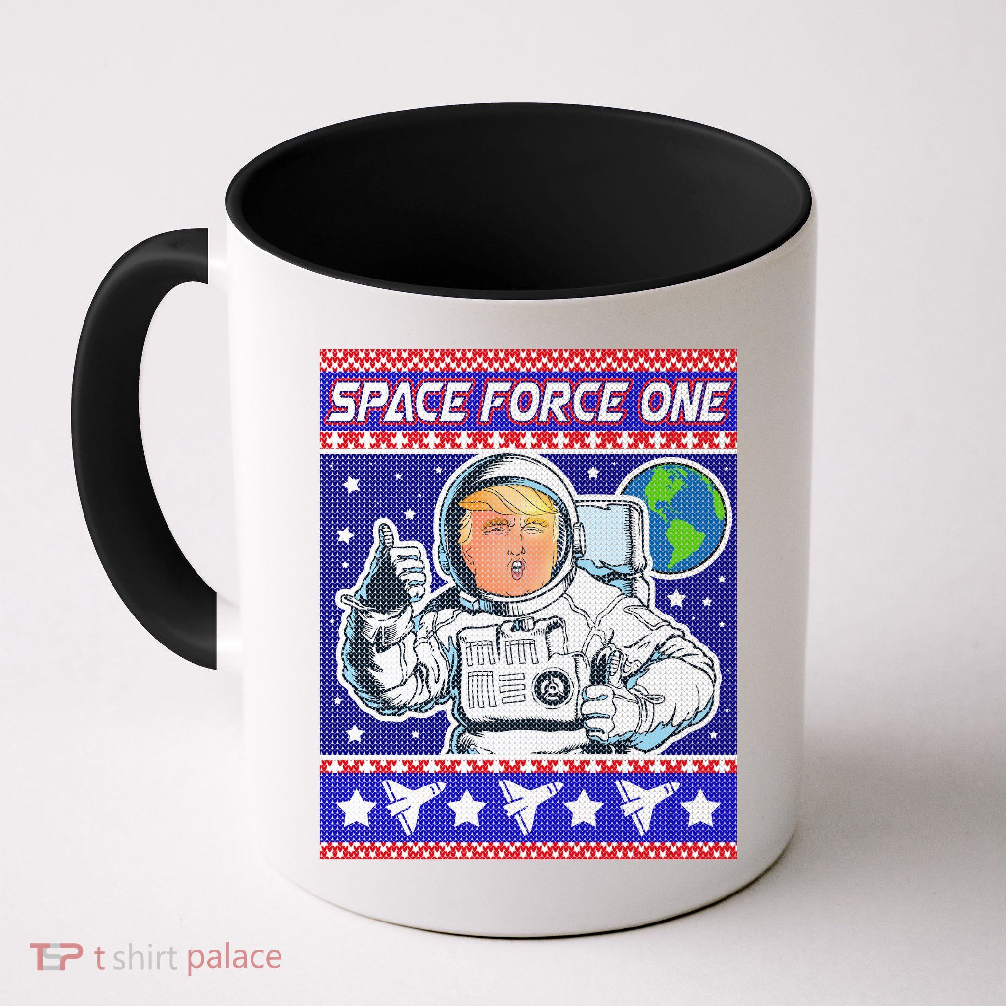 Trump Space Force One Ugly Christmas Mug