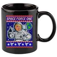 Trump Space Force One Ugly Christmas 11oz C Handle Ceramic Mug