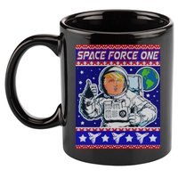 Trump Space Force One Ugly Christmas 11oz C Handle Ceramic Mug