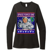 Trump Space Force One Ugly Christmas Womens CVC Long Sleeve Shirt