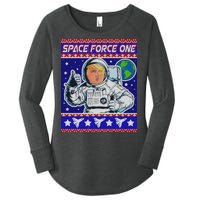 Trump Space Force One Ugly Christmas Women's Perfect Tri Tunic Long Sleeve Shirt