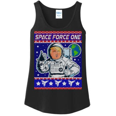 Trump Space Force One Ugly Christmas Ladies Essential Tank