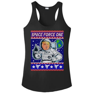 Trump Space Force One Ugly Christmas Ladies PosiCharge Competitor Racerback Tank