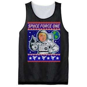 Trump Space Force One Ugly Christmas Mesh Reversible Basketball Jersey Tank