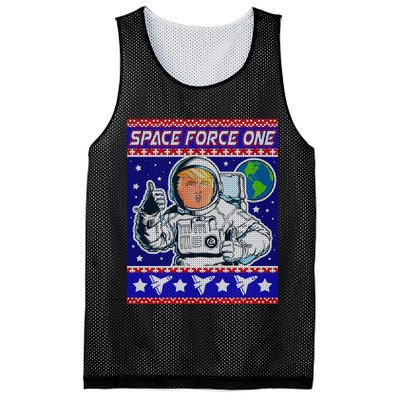 Trump Space Force One Ugly Christmas Mesh Reversible Basketball Jersey Tank