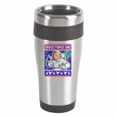 Trump Space Force One Ugly Christmas 16oz Travel Tumbler