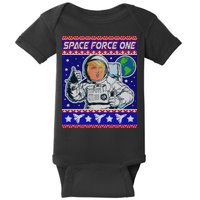 Trump Space Force One Ugly Christmas Baby Bodysuit