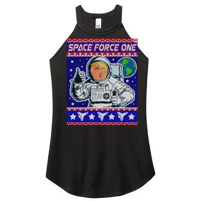 Trump Space Force One Ugly Christmas Women's Perfect Tri Rocker Tank