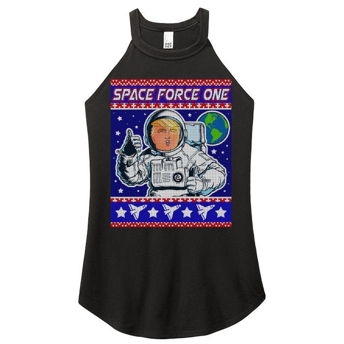 Trump Space Force One Ugly Christmas Women's Perfect Tri Rocker Tank