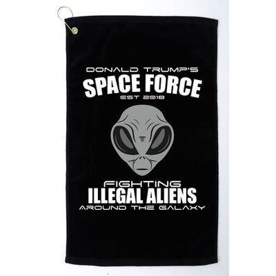 Trump Space Force Team Fight Illegal Aliens Platinum Collection Golf Towel