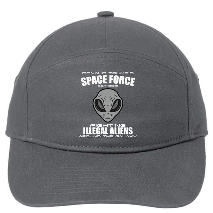 Trump Space Force Team Fight Illegal Aliens 7-Panel Snapback Hat