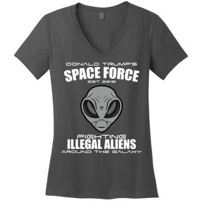 Trump Space Force Team Fight Illegal Aliens Women's V-Neck T-Shirt
